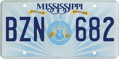 MS license plate BZN682
