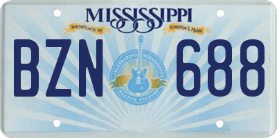 MS license plate BZN688