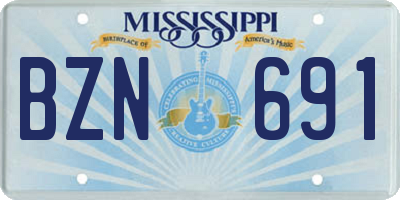 MS license plate BZN691