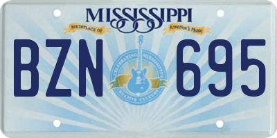 MS license plate BZN695