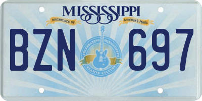 MS license plate BZN697