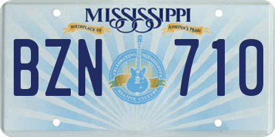 MS license plate BZN710