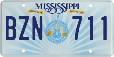 MS license plate BZN711