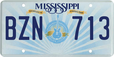 MS license plate BZN713