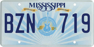 MS license plate BZN719