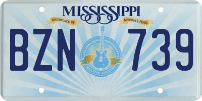 MS license plate BZN739