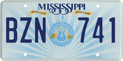 MS license plate BZN741