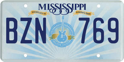 MS license plate BZN769