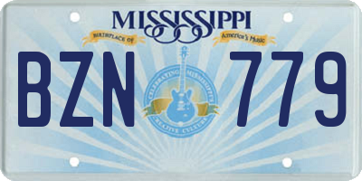 MS license plate BZN779