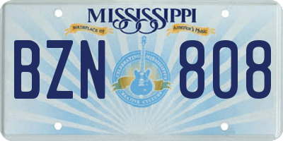 MS license plate BZN808