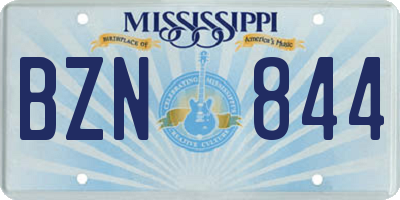 MS license plate BZN844