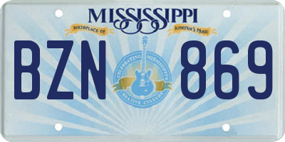 MS license plate BZN869