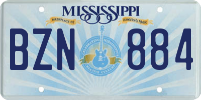 MS license plate BZN884