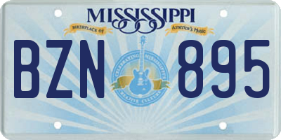 MS license plate BZN895