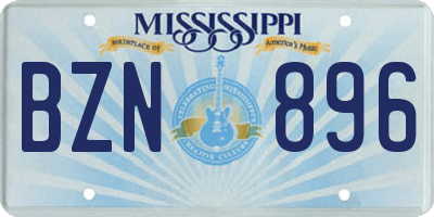 MS license plate BZN896