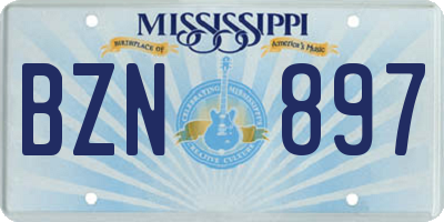 MS license plate BZN897