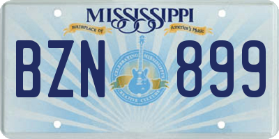 MS license plate BZN899