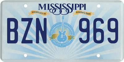 MS license plate BZN969