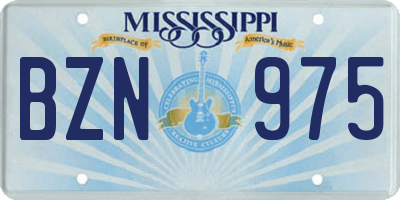 MS license plate BZN975