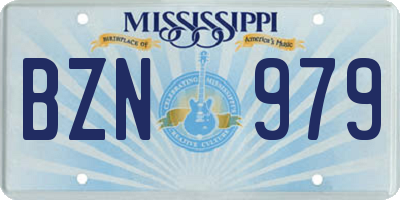 MS license plate BZN979