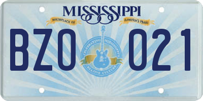 MS license plate BZO021