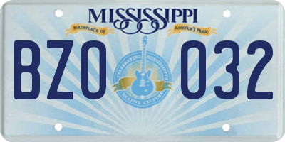 MS license plate BZO032