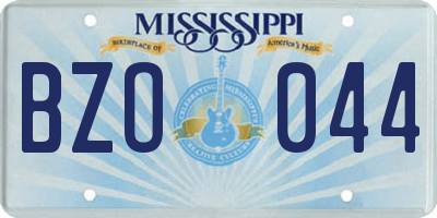MS license plate BZO044