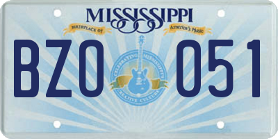 MS license plate BZO051