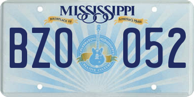 MS license plate BZO052