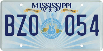 MS license plate BZO054