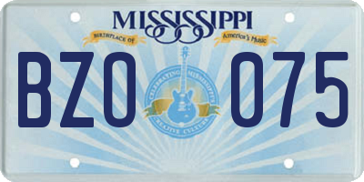 MS license plate BZO075