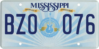 MS license plate BZO076