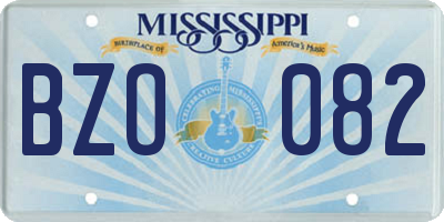 MS license plate BZO082