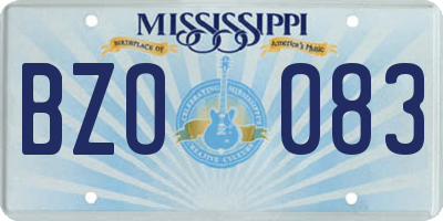 MS license plate BZO083