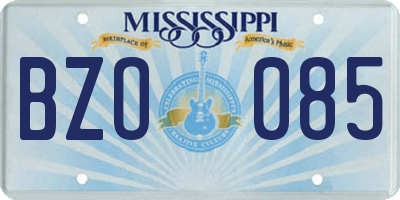 MS license plate BZO085