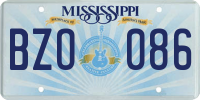 MS license plate BZO086