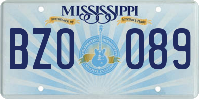 MS license plate BZO089