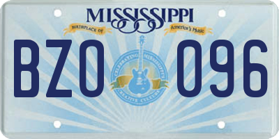 MS license plate BZO096
