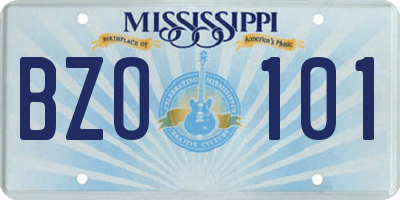 MS license plate BZO101