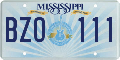MS license plate BZO111