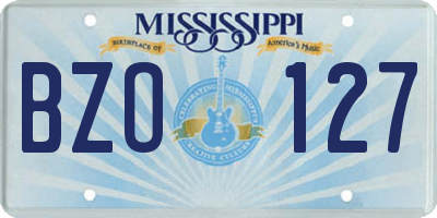 MS license plate BZO127