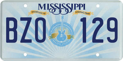 MS license plate BZO129