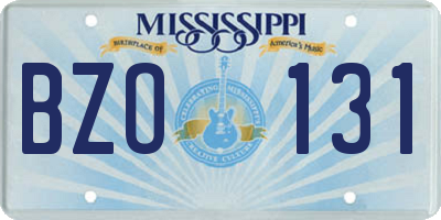 MS license plate BZO131