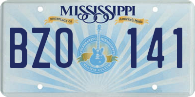 MS license plate BZO141