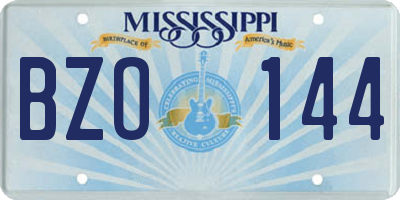 MS license plate BZO144