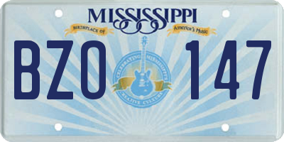 MS license plate BZO147