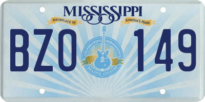 MS license plate BZO149