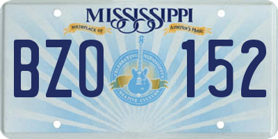 MS license plate BZO152