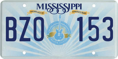 MS license plate BZO153