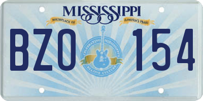 MS license plate BZO154